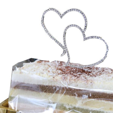 Romantic Rhinestone Double Heart Cake