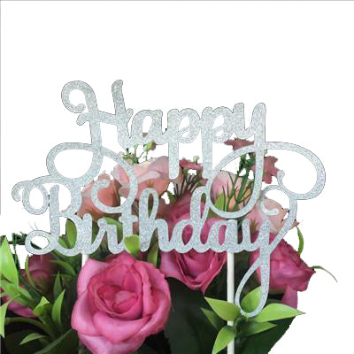 Glitter "Happy Birthday" Cake Topper