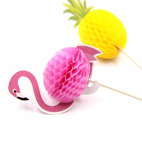 Lovely Flamingo & Pineapple Cake Toppers