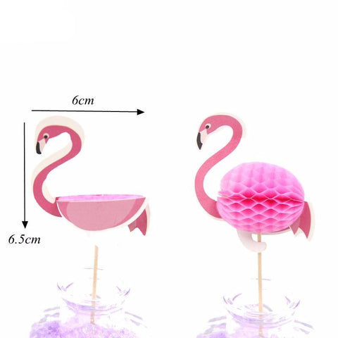 Lovely Flamingo & Pineapple Cake Toppers