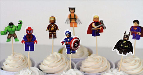 The Lego Superheroes Cake Toppers