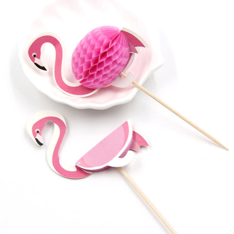 Lovely Flamingo & Pineapple Cake Toppers