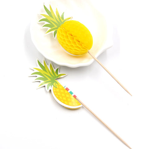 Lovely Flamingo & Pineapple Cake Toppers